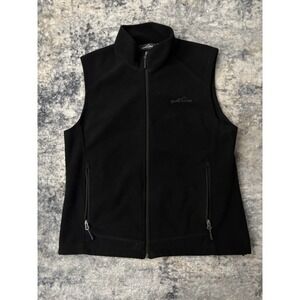 Eddie Bauer Vest Sleeveless Fleece Full‎ Zip Black Men's Medium M